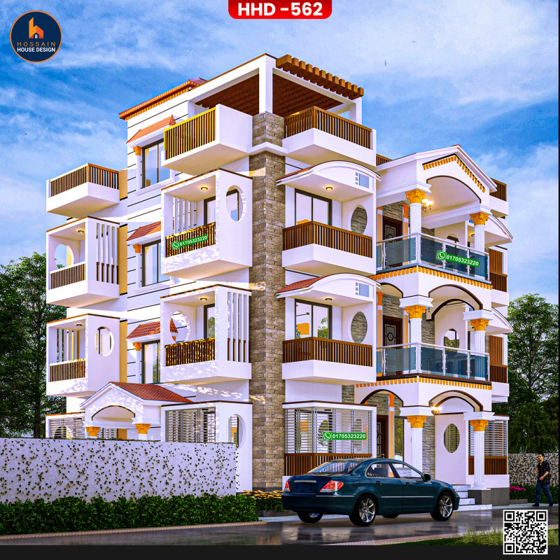 HHD562 | 3 Storied House Design in Kashiani, Gopalganj