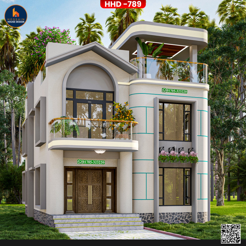 HHD789 Duplex House Design in Rupganj, Narayanganj | 2 Storied Standard Residential Plan in Bangladesh