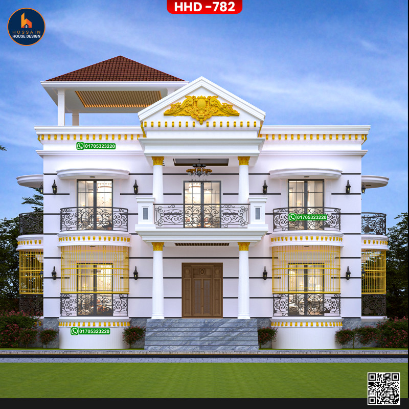 HHD782 – Duplex House Design in Gazipur, Dhaka | Stylish 2 Storied RCC Home Plan in Bangladesh
