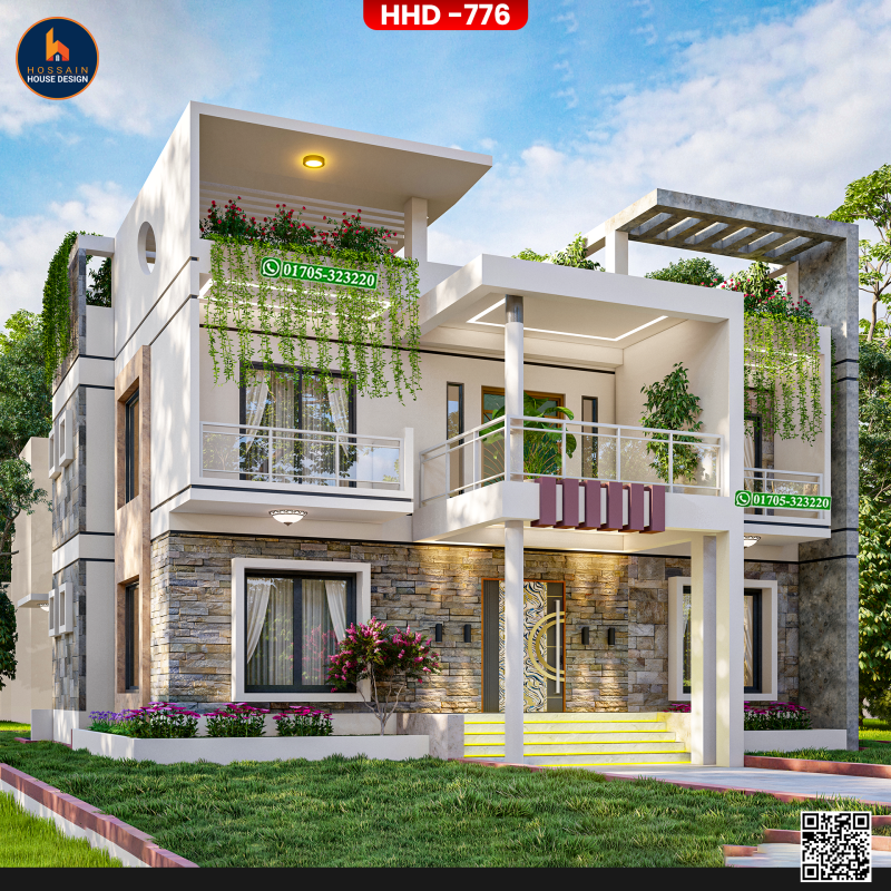 HHD776 Standard Duplex House Design in Sakhipur, Shariatpur | 2 Storied Functional Home Plan in Bangladesh