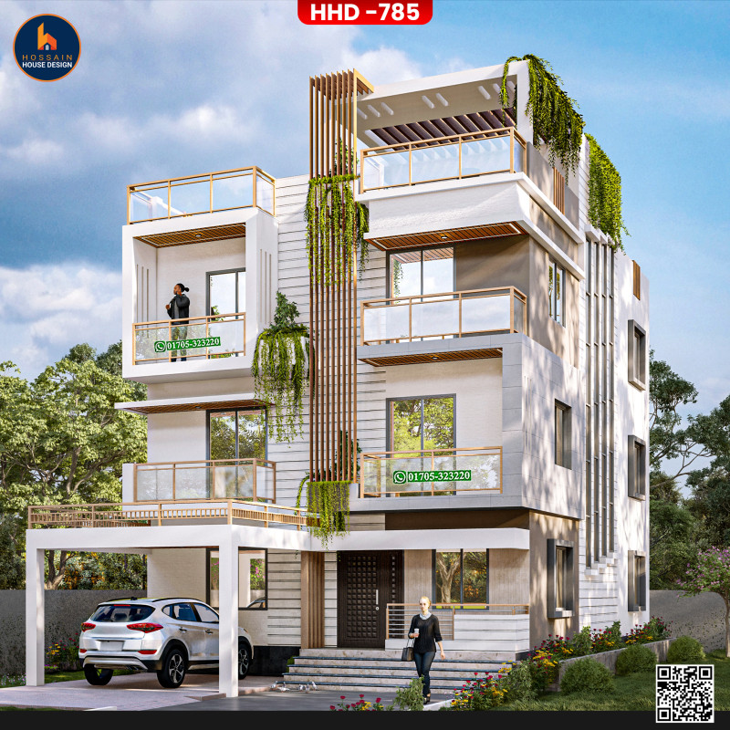 HHD785 Triplex Premium House Design in Jagannathpur, Sunamganj | Luxury 3 Storied Residential Plan in Bangladesh